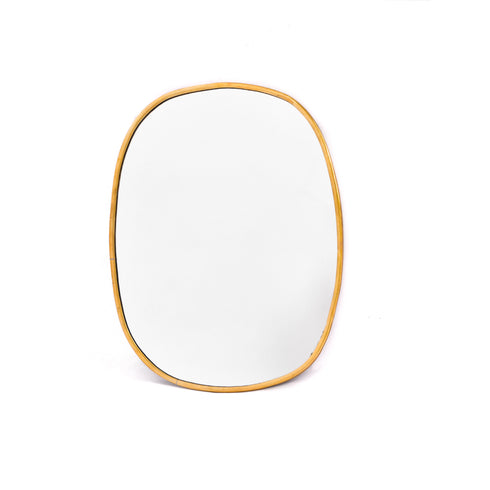 Elegant Asymmetrical Brass Wall Mirror - Modern Decorative Accent (MR 1002)