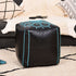 Square Bleu Ottoman Leather Pouf - Bohemian Deco