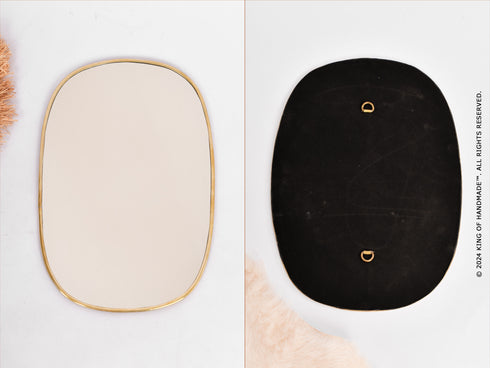 Elegant Asymmetrical Brass Wall Mirror - Modern Decorative Accent (MR 1002)