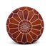 Moroccan Leather Ottoman - Stitched Hand-Knotted Leather Pouf