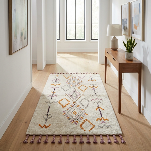 Authentic Handmade Azilal Rug – Plush Moroccan Wool Area Rug with Modern Boho Design