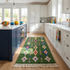 Handmade Green Rug - Colorful Geometric Carpet