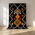 Authentic Handmade Moroccan Rug – Flatweave Wool Rug with Geometric Tribal Design for Boho Living Room Decor