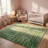 Modern Moroccan Wool Rug – Plush Shaggy Berber Rug with Sage Green Geometric Design for Boho Decor