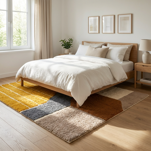 Handmade Beni Ourain Rug - Modern Abstract Colorful Living Room Decor