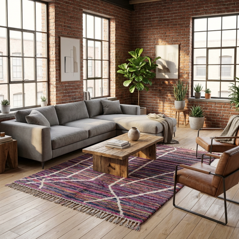 Custom Striped Moroccan Wool Rugs - Custom Boho Decor