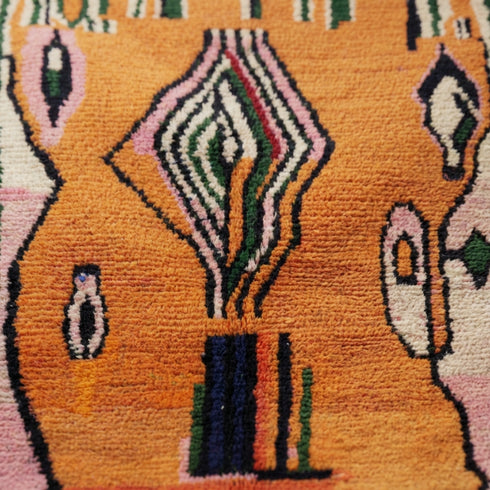 Orange Moroccan Boujaad Rug - Handmade Tribal Rug