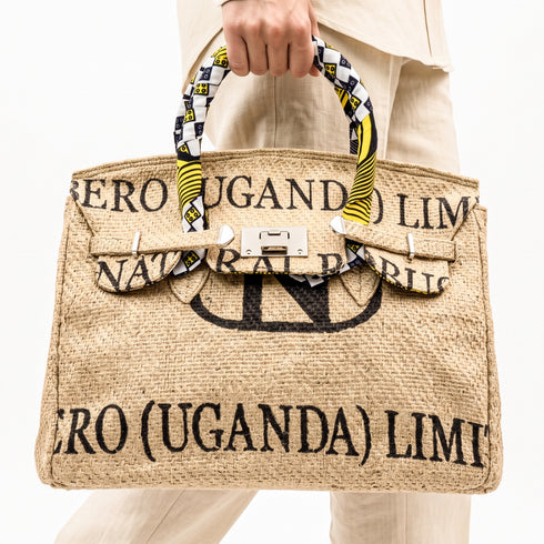 Large Jute Duffle Tote Bag – Moroccan Woven Handbag