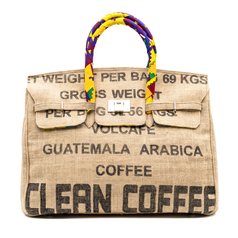 Moroccan Jute Luxury Tote – Large Travel Handbag
