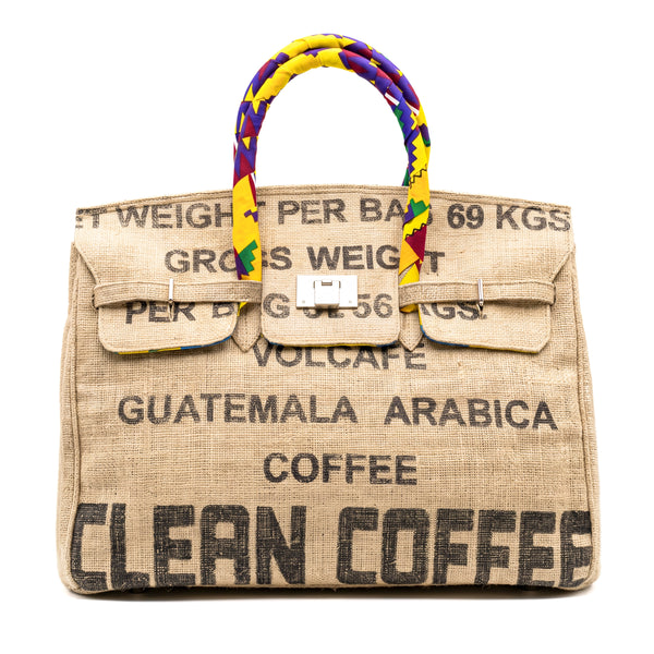 Moroccan Jute Luxury Tote – Large Travel Handbag