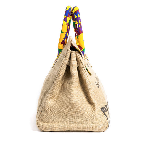 Moroccan Jute Luxury Tote – Large Travel Handbag