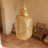 Brass Chandelier – Moroccan Filigree Openwork Shadow-Casting