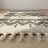 Moroccan Kilim Rug – Black & Ivory Flatweave Diamond Wool Area Rug
