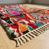 Handmade Colorful Beni Ourain Rug - High Pile Natural Wool