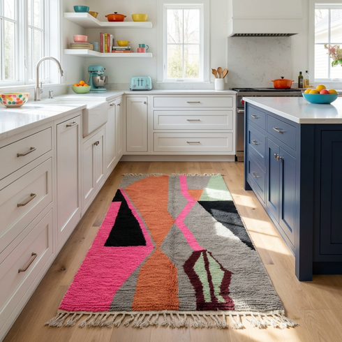 Pink moroccan rug - Moroccan Boujaad Handmade Rug