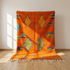 Vibrant Beni Ourain Rug - Bold Orange Geometric Boho Decor