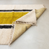 Authentic Moroccan Rug – High Pile Shaggy Wool Area Rug with Modern Mustard Stripe Pattern for Boho Living Room Decor