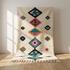 Azilal Rug – Multicolor Shaggy Diamond Wool Moroccan Carpet