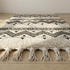 Moroccan Kilim Rug – Black & Ivory Flatweave Diamond Wool Area Rug
