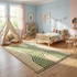 Beni Ourain Rug – Green Plush Striped Wool Rug
