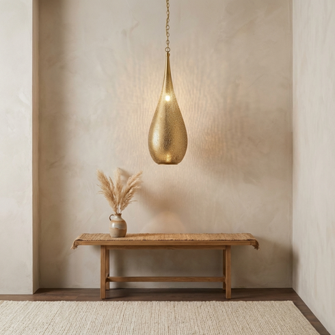 Handcrafted Moroccan Style Brass Pendant Light - Home Decor (pl-2015)