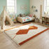 Beni Ourain Moroccan Rug – Plush Wool Area Rug with Burnt Orange Geometric Design for Boho Interiors