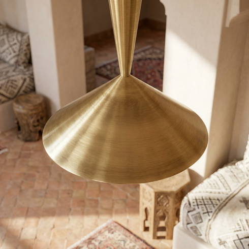 Moroccan Pendant Light – Brass Dome Kitchen