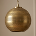 Authentic Moroccan Brass Globe Pendant Light – Hand-Hammered Gold Finish for Bedroom Mood Lighting