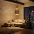 Gold Brass Teardrop Pendant Light – Decorative Shadow Casting Lamp for Kitchen Island Lighting