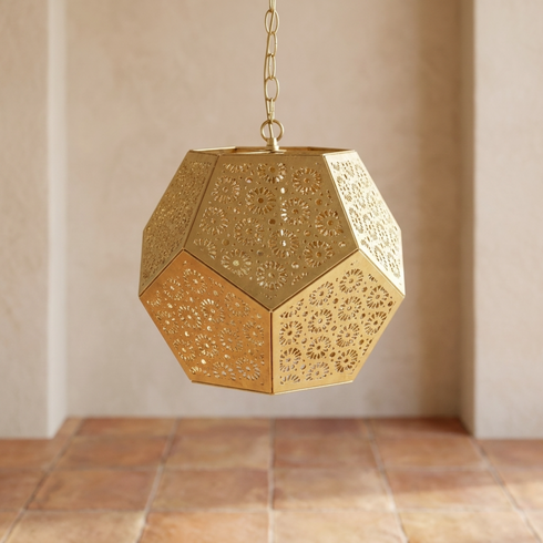 Brass Ceiling Light – Moroccan Filigree Openwork