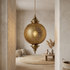 Brass Pendant Light – Moroccan Filigree Openwork Shadow-Casting