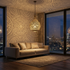 Authentic Moroccan Teardrop Pendant Lamp – Hand-Hammered Brass Hanging Light with Shadow Casting Mood Lighting Design