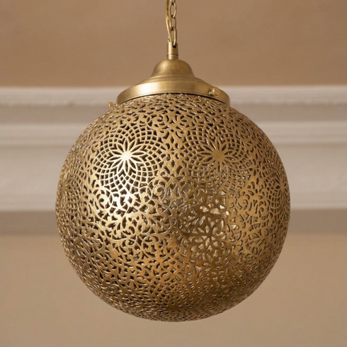 Filigree Brass Moroccan Chandelier