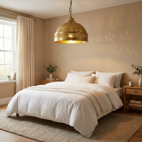 Handmade Brass Dome Pendant Lamp - Kitchen Island Lighting (pl-2011)