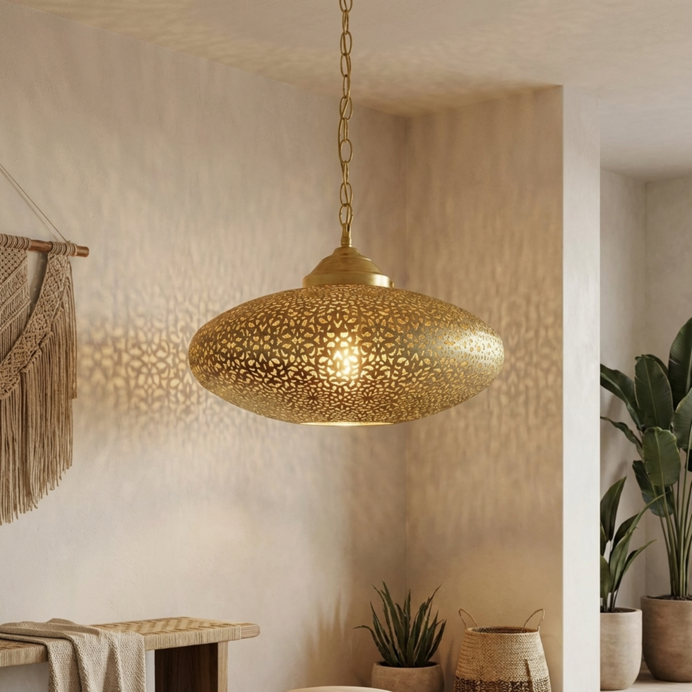 Moroccan Lantern – Dome Brass Shadow-Casting Lamp