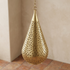 Brass Pendant Light – Moroccan Teardrop Openwork