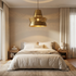 Filigree Moroccan Pendant Light – Brass Openwork Lamp Shadow-Casting