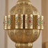 Handmade Moroccan Pendant Lamp – Gold Brass Statement Light with Filigree Pattern for Living Room Decor