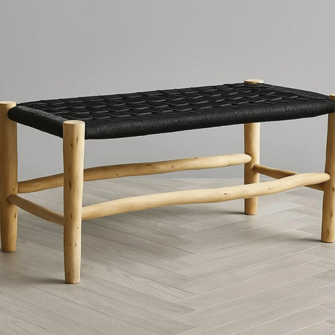 Moroccan bench with Black cord - Moroccan Handmade Furniture
