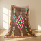Handmade Moroccan Kilim Rug - Natural Wool Flatweave - Vibrant Geometric Tribal Art