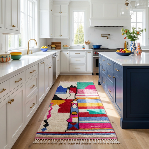 Amazing Colorful Moroccan Rug: Custom Handmade Carpet