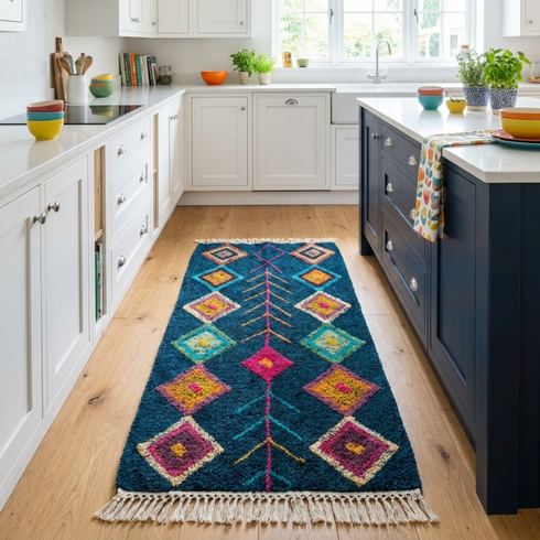 Moroccan Runner Rug – Handmade Azilal Wool Rug for Boho Hallway & Entryway Decor