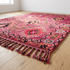 Authentic Handmade Boujaad Rug – Vibrant Pink Wool Moroccan Rug with Tribal Boho Design