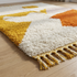 Authentic Azilal Moroccan Rug – Shaggy High Pile Natural Wool Rug with Modern Abstract Design for Boho Decor