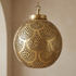 Filigree Moroccan Pendant Light – Brass Openwork Lamp Living Room