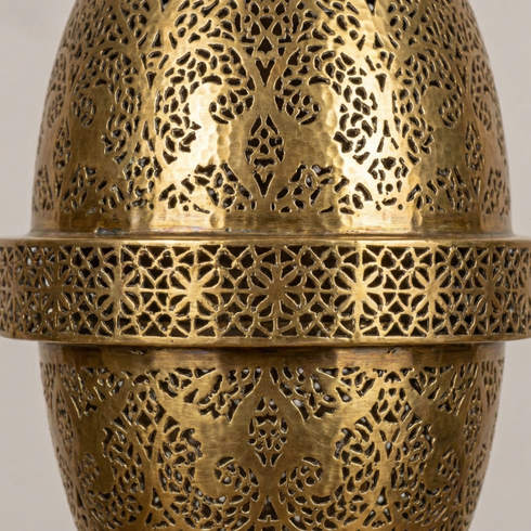 Solid Brass Fixture - Boho Bedroom Mood Lighting - Shadow Casting Filigree