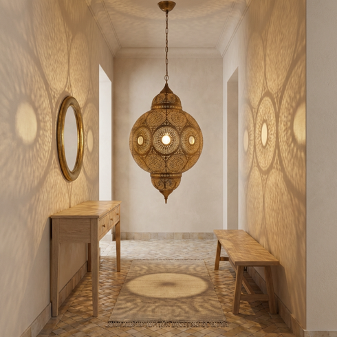 Moroccan Hanging Lamp - Pendant Light Boho Shadow Lamp (pl-2026)