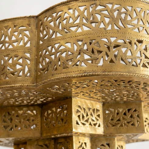 Brass Chandelier – Moroccan Star Scalloped