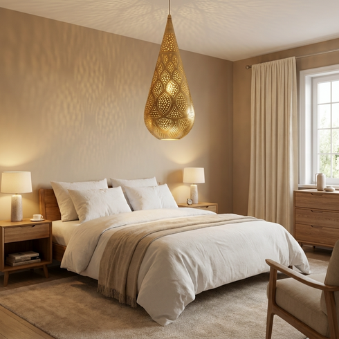 Handmade Moroccan Chandelier – Brass Dome Openwork
