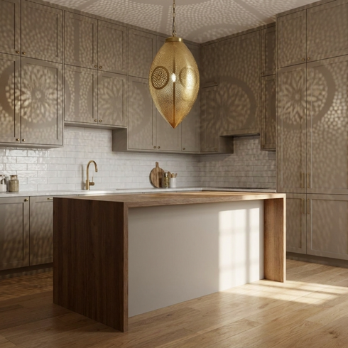 Moroccan Chandelier – Brass Dome Statement Light